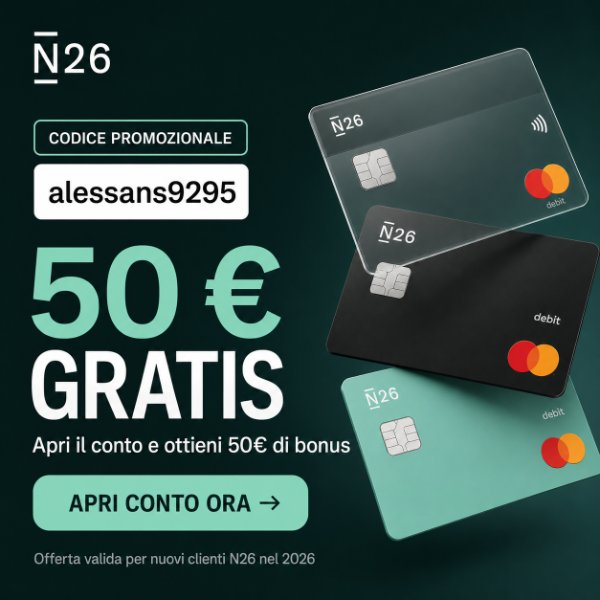 codice promozionale n26 bonus 50 euro