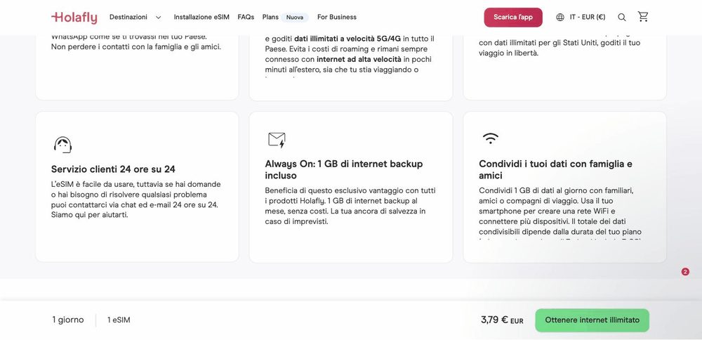 holafly hotspot condivisione dati