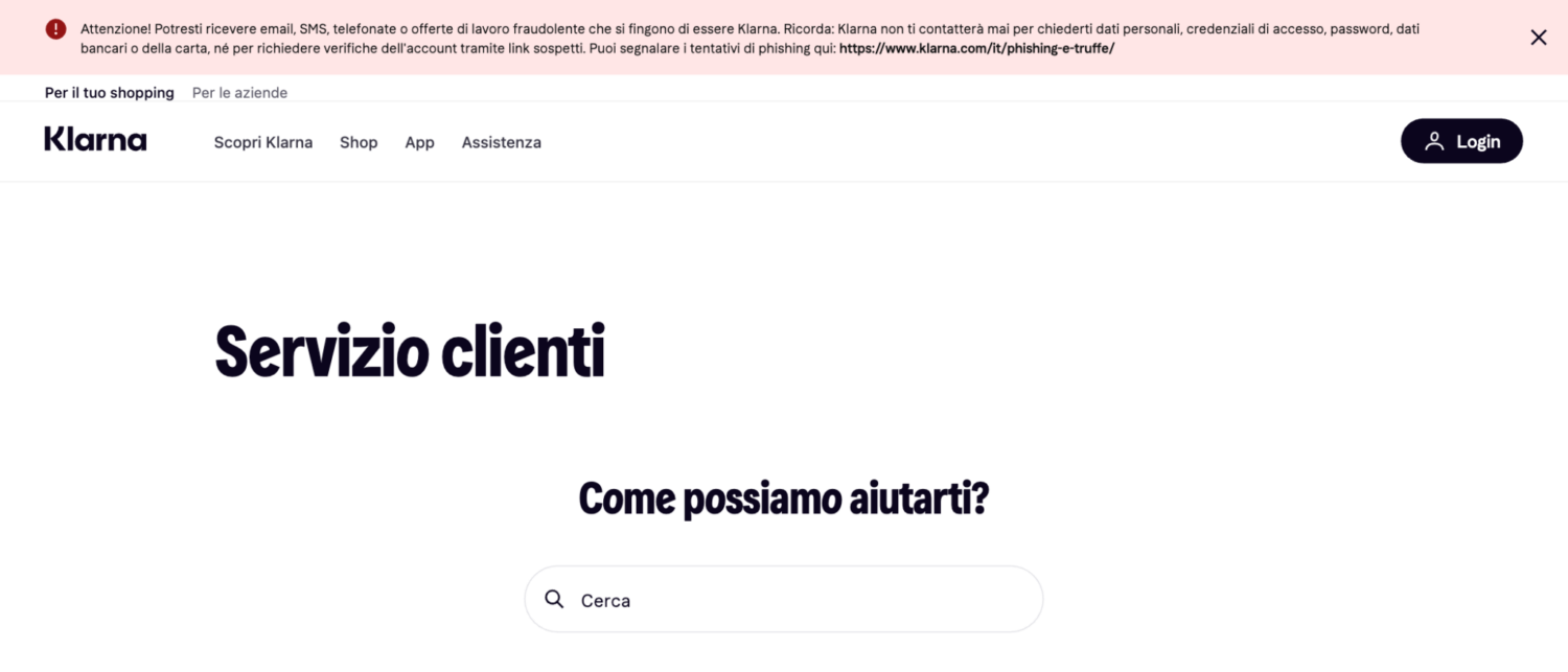 Servizio clienti Klarna pagina ufficiale servizio clienti Klarna centro assistenza