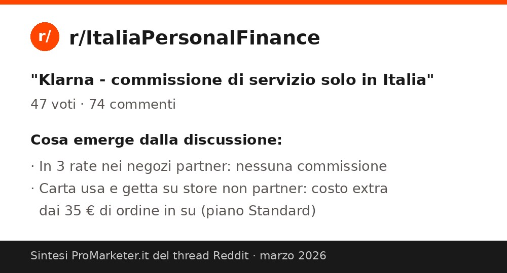 Opinioni su Klarna su Reddit klarna opinioni reddit