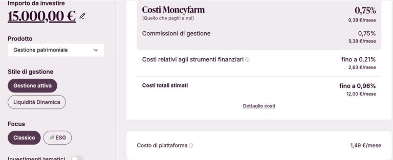 moneyfarm costi simulatore ufficiale