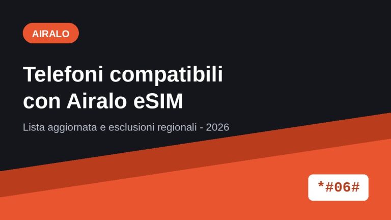 Telefoni compatibili con Airalo eSIM: lista aggiornata e test *#06#
