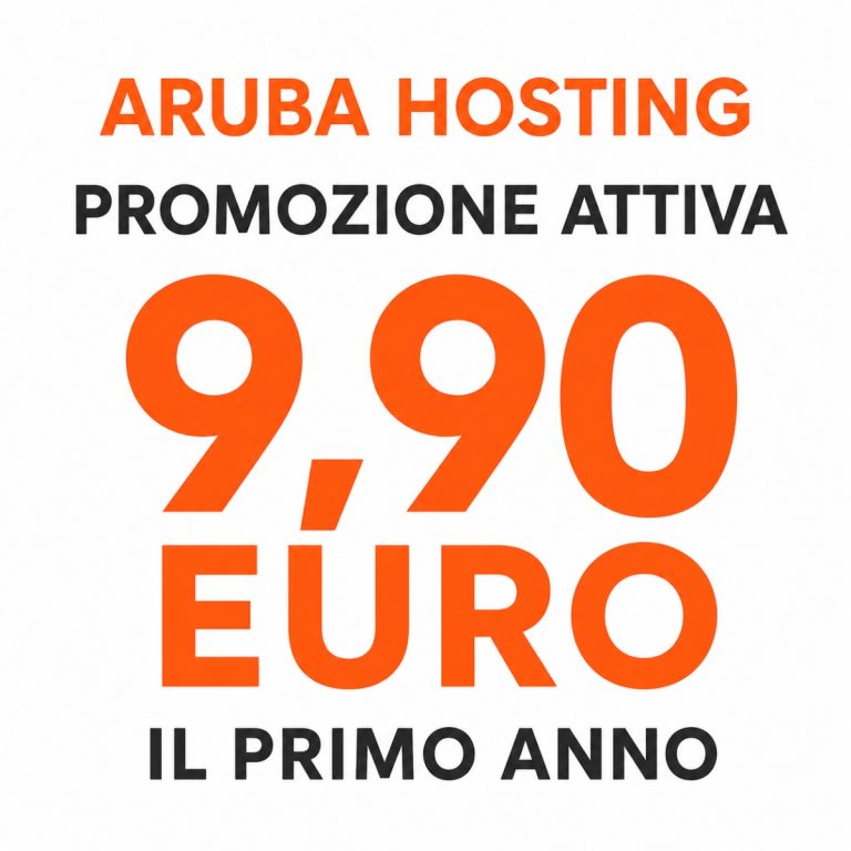 Codice sconto Aruba e offerta hosting a 9,90 euro il primo anno