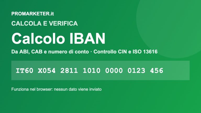 Calcolo IBAN online