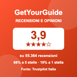 GetYourGuide recensioni, valutazione 3,9 su 5 con 55.364 recensioni Trustpilot
