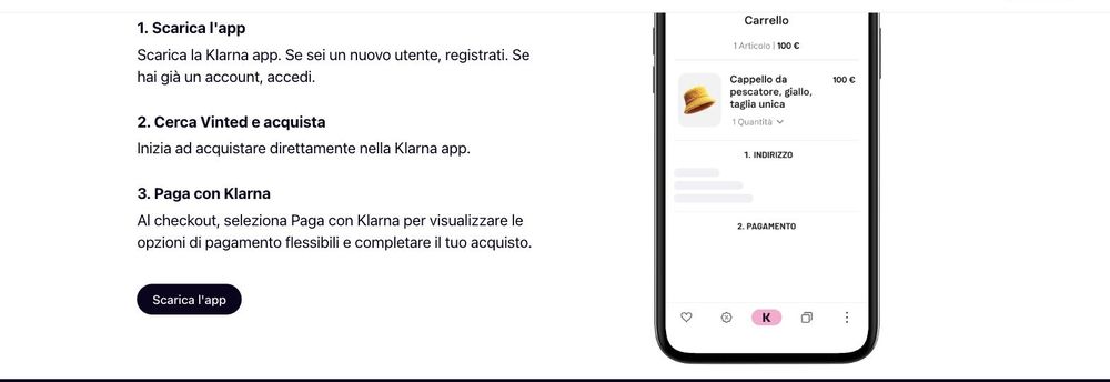 klarna vinted come pagare passaggi