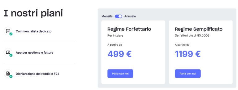 Piani e prezzi Fiscozen per il regime forfettario