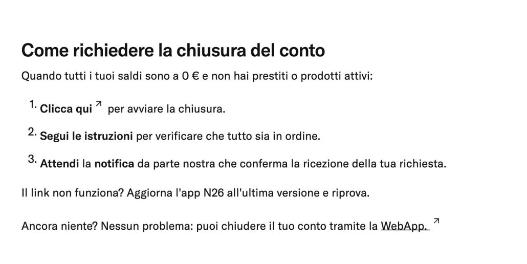 chiudere conto n26 supporto ufficiale chiudere conto n26 supporto ufficiale