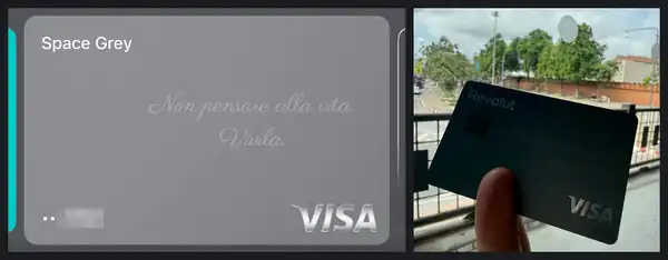 carta revolut personalizzata nell app e la carta fisica ricevuta