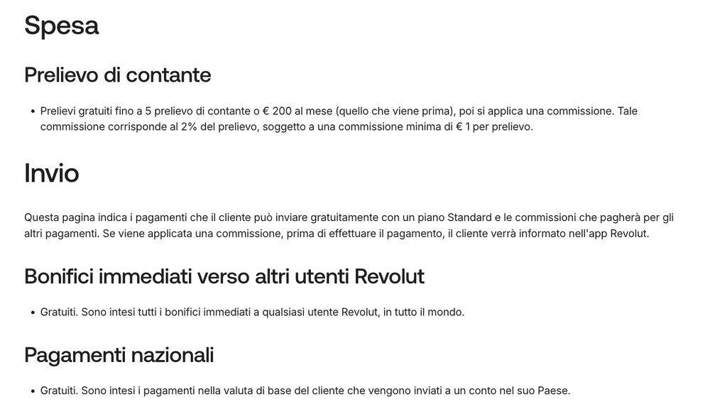 revolut commissioni prelievo listino ufficiale