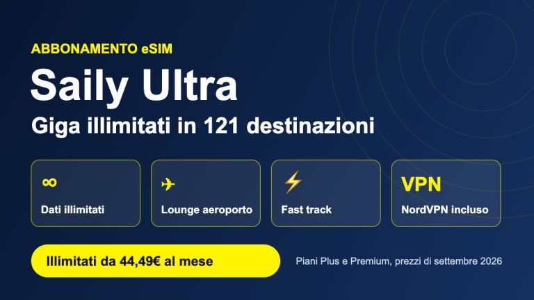 Saily Ultra abbonamento con giga illimitati