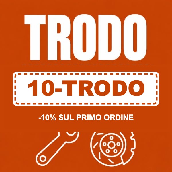 Codice sconto Trodo 10-TRODO: 10% di sconto sul primo ordine di ricambi auto