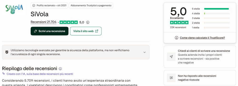SiVola recensioni Trustpilot