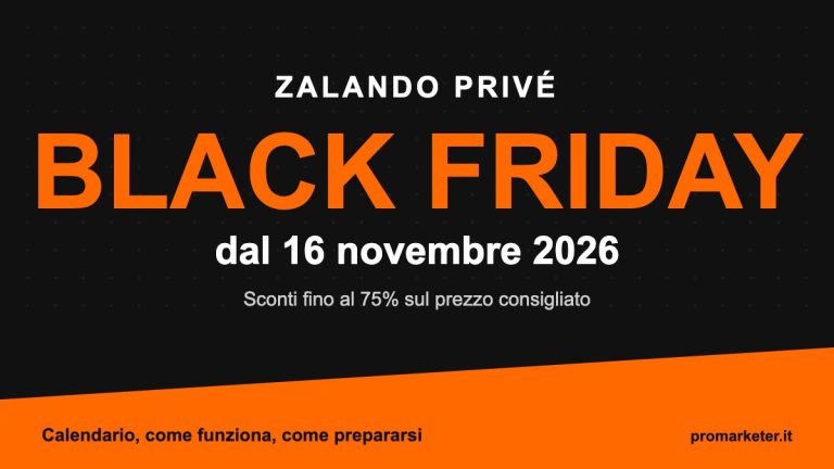Zalando Privé Black Friday 2026 dal 16 novembre con sconti fino al 75%